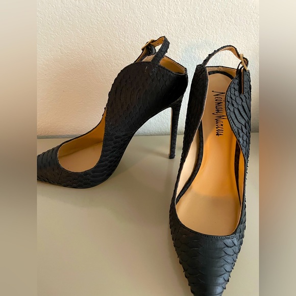 Neiman Marcus Shoes - Neiman Marcus Black Textured Heels EUC worn a handful of times